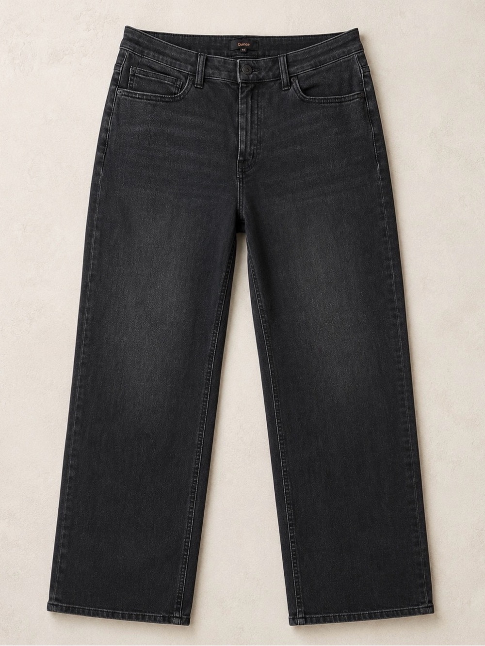 Quince Women’s Size 32 Black Wash Organic Cotton Stretch Straight Leg Jeans